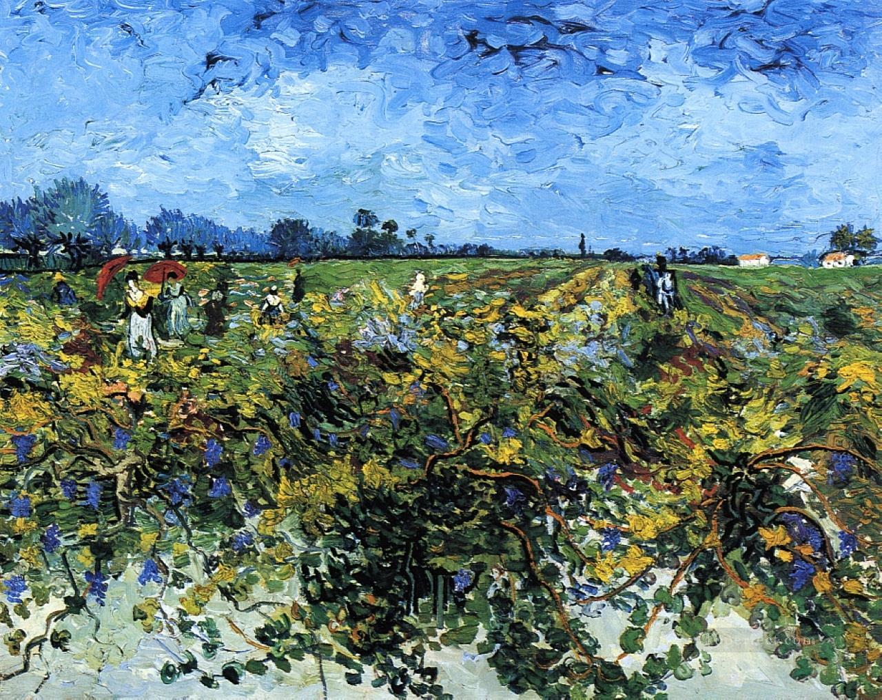 El viñedo verde Vincent van Gogh Pintura al óleo